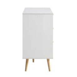 Frances Woven Rattan Chest Of 6 Drawers, White -Daals FT COD 002 WHITE WB4