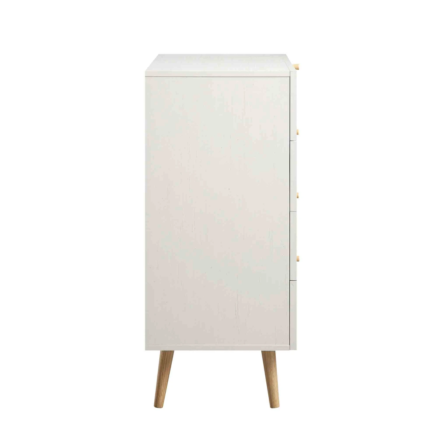 Frances Woven Rattan Tall Chest Of 4 Drawers, White 9 Frances Woven Rattan Tall Chest Of 4 Drawers, White - Image 9