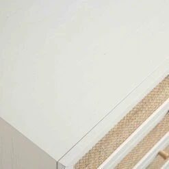 Frances Woven Rattan Tall Chest Of 4 Drawers, White 26 Frances Woven Rattan Tall Chest Of 4 Drawers, White -Daals FT COD 04 WHITE detail3