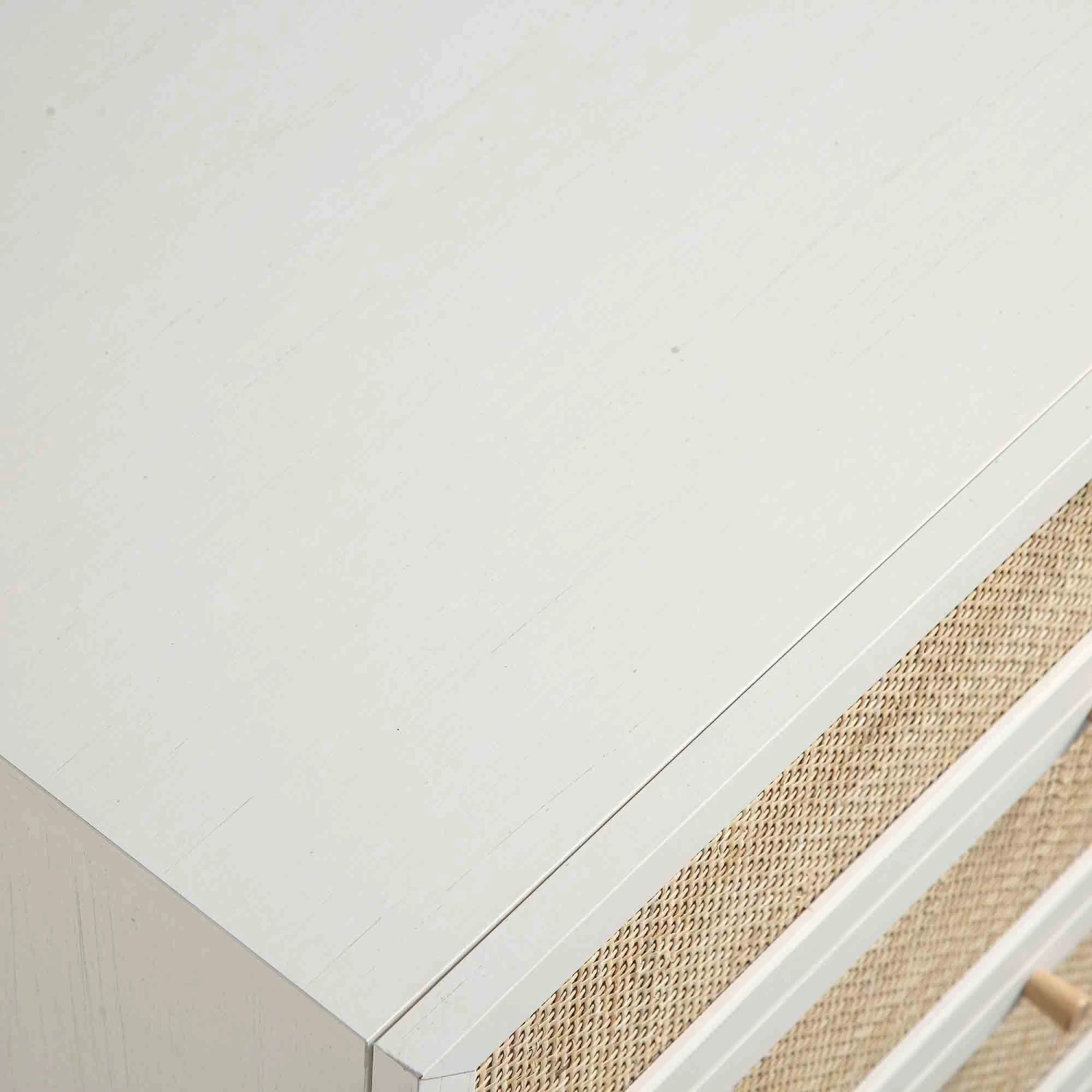 Frances Woven Rattan Tall Chest Of 4 Drawers, White 13 Frances Woven Rattan Tall Chest Of 4 Drawers, White - Image 13