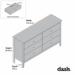 Oakham Chest Of 6 Drawers, Desert Sage -Daals FT COD 08 CHART
