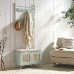 Frances Woven Hallway Unit With Cushion, Mint