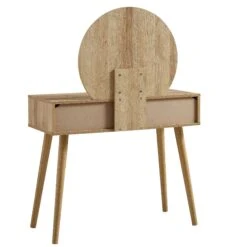 Frances Woven Rattan Dressing Table With Mirror, Natural 19 Frances Woven Rattan Dressing Table With Mirror, Natural -Daals FT DRTA 01 NAT WB5