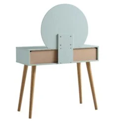 Frances Woven Rattan Dressing Table With Mirror, Mint -Daals FT DRTA 01 SAGE WB4