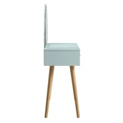 Frances Woven Rattan Dressing Table With Mirror, Mint -Daals FT DRTA 01 SAGE WB5