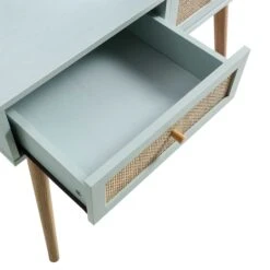 Frances Woven Rattan Dressing Table With Mirror, Mint -Daals FT DRTA 01 SAGE detail3