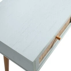 Frances Woven Rattan Dressing Table With Mirror, Mint -Daals FT DRTA 01 SAGE detail4