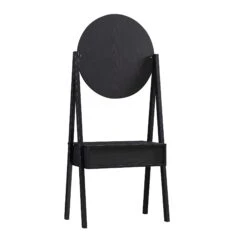 Frances Woven Rattan Standing Dressing Table With Mirror, Black -Daals FT DRTA 02 BLACK WB4