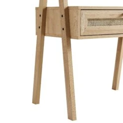 Frances Woven Rattan Standing Dressing Table With Mirror, Natural -Daals FT DRTA 02 NAT detail2