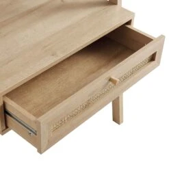 Frances Woven Rattan Standing Dressing Table With Mirror, Natural -Daals FT DRTA 02 NAT detail3