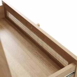 Frances Woven Rattan Standing Dressing Table With Mirror, Natural -Daals FT DRTA 02 NAT detail4