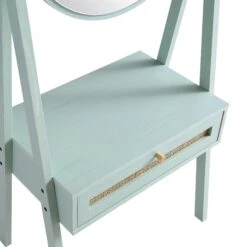 Frances Woven Rattan Standing Dressing Table With Mirror, Mint -Daals FT DRTA 02 SAGE detail1