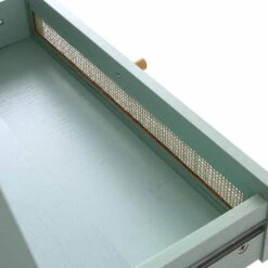 Frances Woven Rattan Standing Dressing Table With Mirror, Mint -Daals FT DRTA 02 SAGE detail5