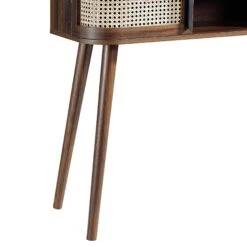 Izzy Curved Rattan 2-Door Table, Walnut -Daals FT DSK 03 WALN detail4