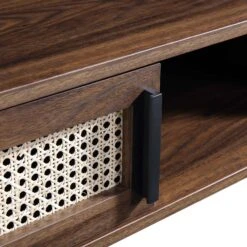 Izzy Curved Rattan 2-Door Table, Walnut -Daals FT DSK 03 WALN detail5