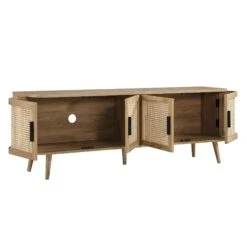 Izzy Curved Rattan 160cm Wide TV Unit, Natural -Daals FT LGTV 04 NAT WB3