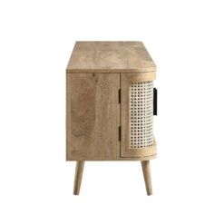 Izzy Curved Rattan 160cm Wide TV Unit, Natural -Daals FT LGTV 04 NAT WB5