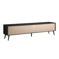 Frances Woven Rattan 200cm Wide TV Unit, Black -Daals FT LGTV 06 BLACK WB6