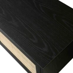 Frances Woven Rattan 200cm Wide TV Unit, Black -Daals FT LGTV 06 BLACK detail2