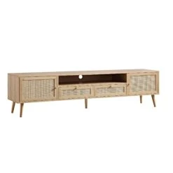 Frances Woven Rattan 200cm Wide TV Unit, Natural -Daals FT LGTV 06 NAT WB2