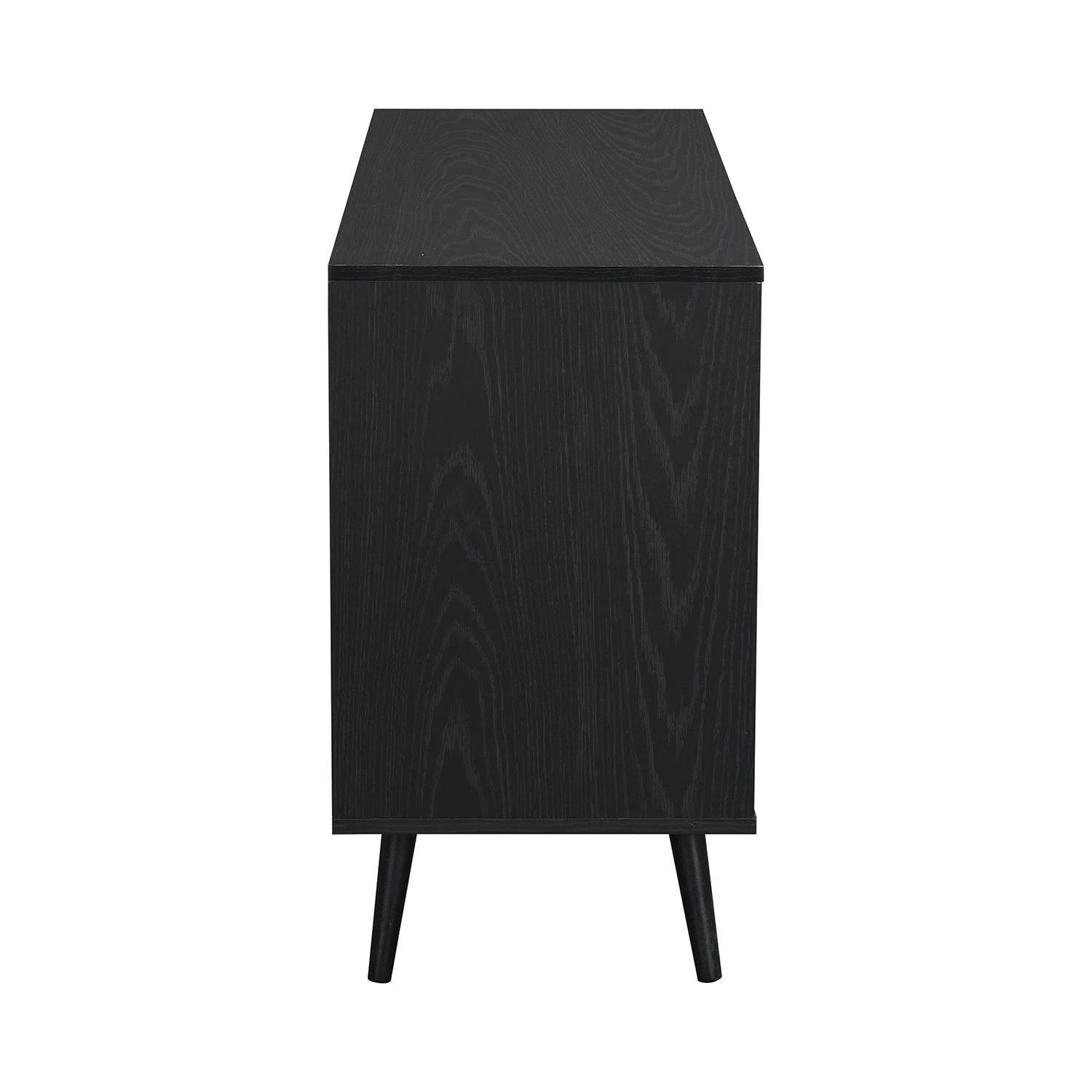 Frances Woven Rattan 3-Door Sideboard, Black 6 Frances Woven Rattan 3-Door Sideboard, Black - Image 6