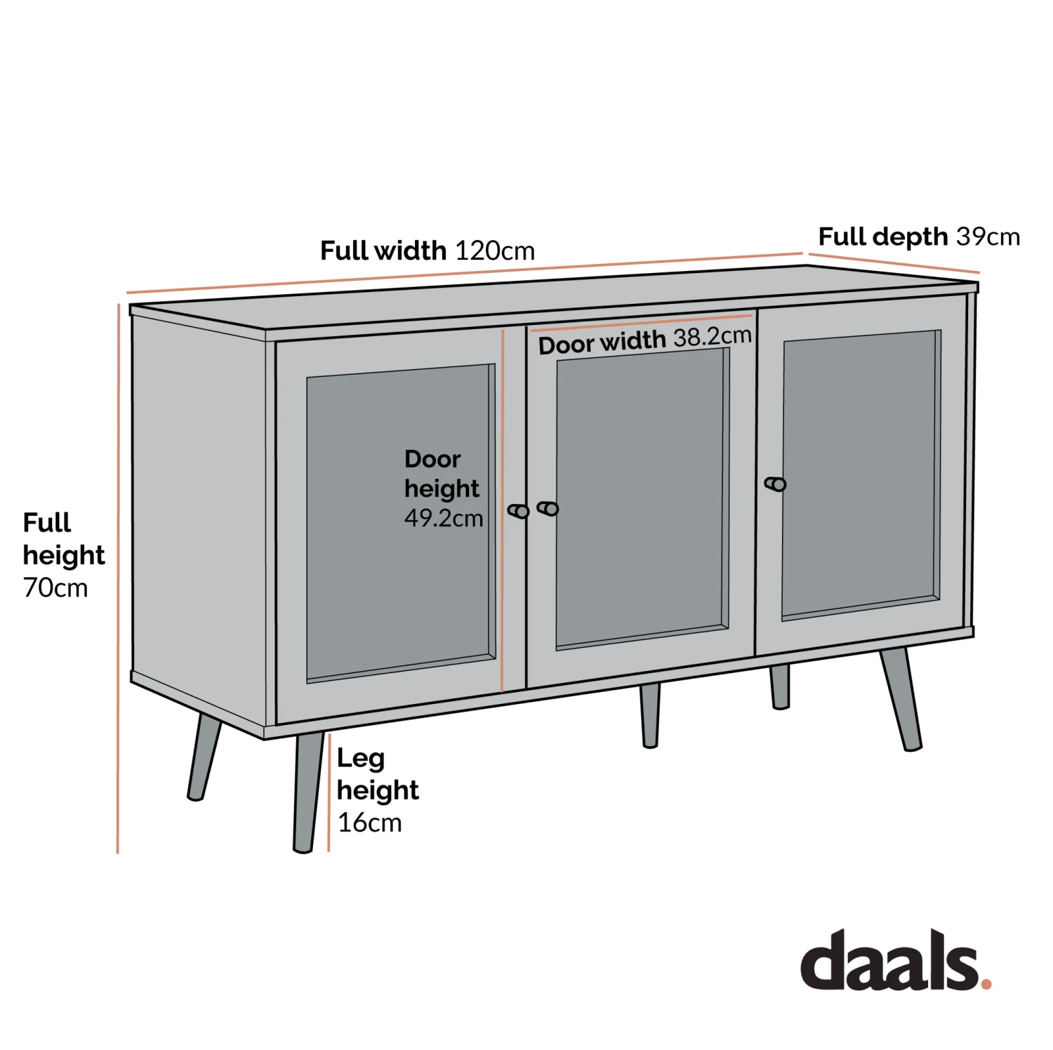 Frances Woven Rattan 3-Door Sideboard, Black 5 Frances Woven Rattan 3-Door Sideboard, Black - Image 5