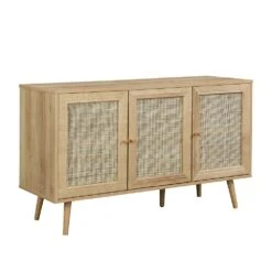 Frances Woven Rattan 3-Door Sideboard, Natural -Daals FT SB 001 NATURAL WB1