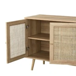 Frances Woven Rattan 3-Door Sideboard, Natural -Daals FT SB 001 NATURAL detail2