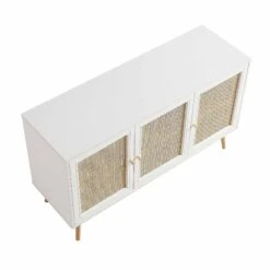 Frances Woven Rattan 3-Door Sideboard, White -Daals FT SB 001 WHITE WB4