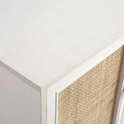 Frances Woven Rattan 3-Door Sideboard, White -Daals FT SB 001 WHITE detail2