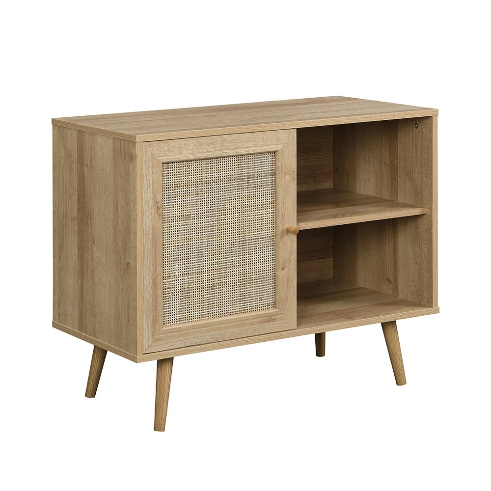 Frances Woven Rattan 1-Door Cabinet In Natural 4 Frances Woven Rattan 1-Door Cabinet In Natural - Image 4