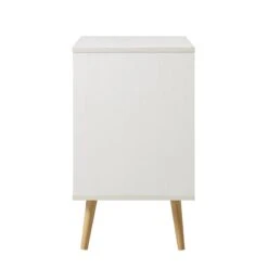 Frances Woven Rattan 1-Door Cabinet In White -Daals FT SB 002 WHITE WB5