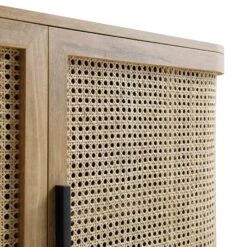 Izzy Curved Rattan Large 3-Door Sideboard, Natural -Daals FT SB 03 NAT detail1