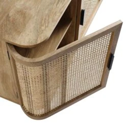 Izzy Curved Rattan Large 3-Door Sideboard, Natural -Daals FT SB 03 NAT detail4