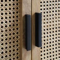 Izzy Curved Rattan Large 3-Door Sideboard, Natural -Daals FT SB 03 NAT detail5