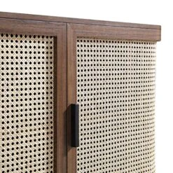 Izzy Curved Rattan Large 3-Door Sideboard, Walnut -Daals FT SB 03 WALN detail3