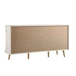 Izzy Curved Rattan Large 3-Door Sideboard, White -Daals FT SB 03 WHITE WB6