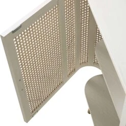 Izzy Curved Rattan Large 3-Door Sideboard, White -Daals FT SB 03 WHITE detail2