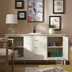 Oakham Wide Sideboard With Drawers, Shaded White -Daals FT SB 04 WHITE scene2