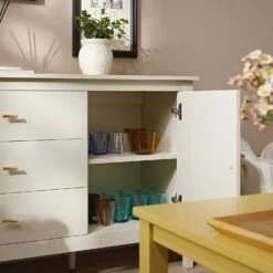 Oakham Wide Sideboard With Drawers, Shaded White -Daals FT SB 04 WHITE scene3