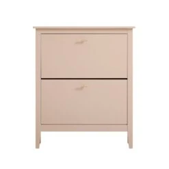 Oakham 2-Tier Shoe Cabinet, Nude Pink