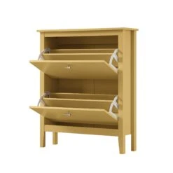 Oakham 2-Tier Shoe Cabinet, Rattan Yellow -Daals FT SHC 02 SAFYEL WB3