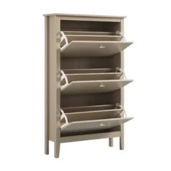 Oakham 3-Tier Shoe Cabinet, Deep Greige 12 Oakham 3-Tier Shoe Cabinet, Deep Greige -Daals FT SHC 03 BEIGE WB3