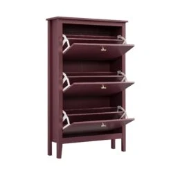 Oakham 3-Tier Shoe Cabinet, Wild Cherry -Daals FT SHC 03 PRED WB3