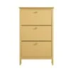 Oakham 3-Tier Shoe Cabinet, Rattan Yellow