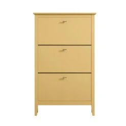 Oakham 3-Tier Shoe Cabinet, Rattan Yellow