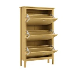 Oakham 3-Tier Shoe Cabinet, Rattan Yellow -Daals FT SHC 03 SAFYEL WB3