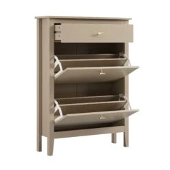 Oakham 2-Tier Shoe Cabinet With Top Drawer, Deep Greige 26 Oakham 2-Tier Shoe Cabinet With Top Drawer, Deep Greige -Daals FT SHC 04 BEIGE WB3