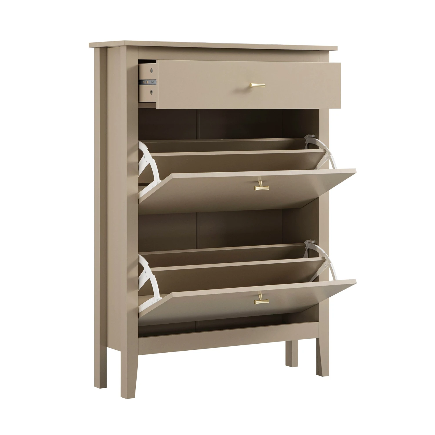 Oakham 2-Tier Shoe Cabinet With Top Drawer, Deep Greige 11 Oakham 2-Tier Shoe Cabinet With Top Drawer, Deep Greige - Image 11