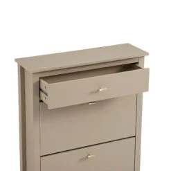 Oakham 2-Tier Shoe Cabinet With Top Drawer, Deep Greige 29 Oakham 2-Tier Shoe Cabinet With Top Drawer, Deep Greige -Daals FT SHC 04 BEIGE detail1